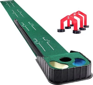 Golf Putting Green Indoor - Advanced Guides Golf Putting Mat - Enhance Accuracy - Picture 1 of 8