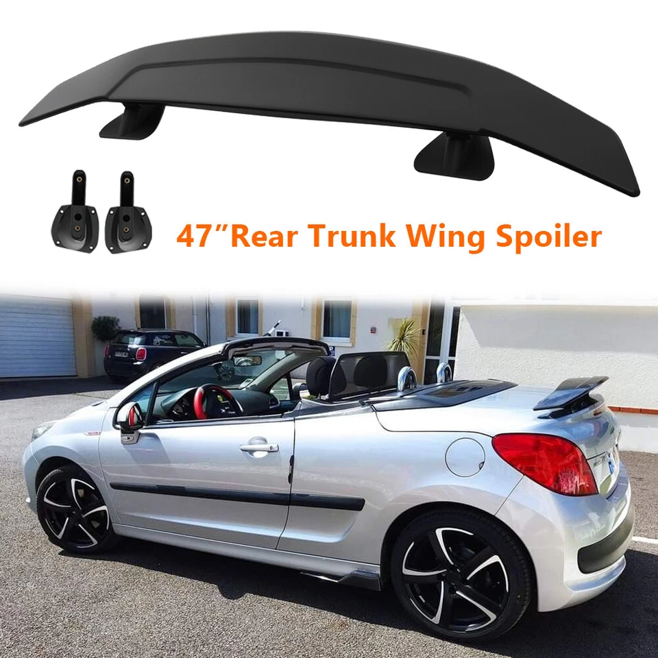 Alerón trasero 47" Racing Wing ABS negro brillante para Peugeot 207 CC 2008-2014 Foto 1 de 4