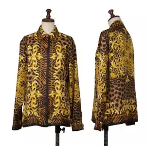 GIANNI VERSACE Leopard Baroque Printed Shirt Size 40(K-145412) - Picture 1 of 12
