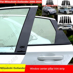 6Pcs Black Door Sticker Pillar Post Cover Trim For Mitsubishi Outlander 2013-21 - Bild 1 von 8