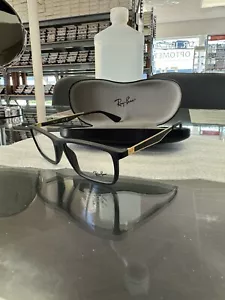 New RAY-BAN Eyeglasses RB 7056 5644 Black & Gold Frames 55-17 - Picture 1 of 4