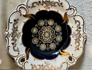 Teller Sammlerstück Kobaltblau mit Gold , Hersteller Weimaer Porzellan - Bild 1 von 1