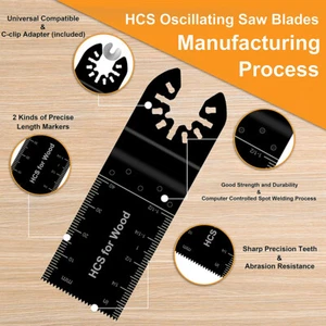 50Pcs Oscillating Multi Tool Saw Blades Quick Release Plastic Metal Saw qiRHj - Picture 1 of 12