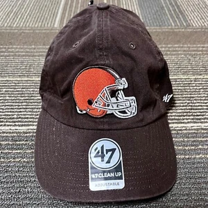 Cappello papà Cleveland Browns logo 47 marca Clean Up NFL marrone berretto regolabile - Foto 1 di 5