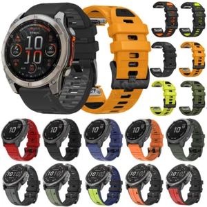 Quick Fit Silicone Strap Watch Band For Garmin Fenix 8 E 7 7X 6 6X Pro 5 5X Plus - Picture 1 of 172