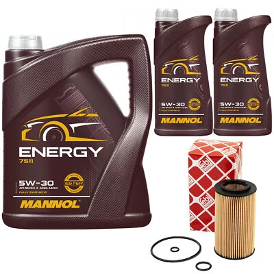 Motoröl Set MANNOL 5W-30 API SN/CH-4 7 Liter + Ölfilter für Mercedes C-Klasse