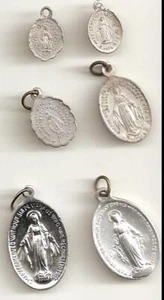 Vintage 6 Catholic Religious Medals 1/2" to 1" In Size - Picture 1 of 2