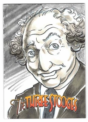 The Three Stooges Series Nine. Andrew Cosson (Drone) Larry Sketch Card. 2022 - Image 1 of 2