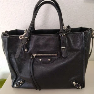 echt Balenciaga City Paper Mini 2-Wege Schultertasche schwarz Leder Beuteltasche Tasche - Bild 1 von 15