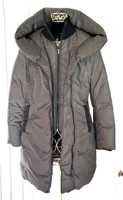 SOIA & KYO Chaqueta Mujer Plumón Plumas Con Capucha Largo Doble Cremallera Abrigo Talla M Foto 1 de 4