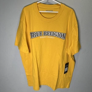 T-shirt uomo True Religion XXL punto croce arco giallo agrumi manica corta - Foto 1 di 5