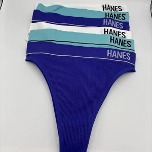 NUEVO HANES ORIGINALS MUJER COSTILLA SIN COSTURAS TIRO ALTO DESCARADO ROPA INTERIOR 6-PK TALLA M - Imagen 1 de 9