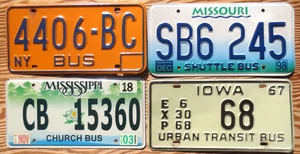 Vier Bus Nummernschilder Nummernschild Kennzeichen Konvolut - Bild 1 von 1
