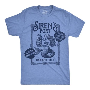 Camisetas divertidas para hombre Sirenas Port Bar y parrilla Sirena sarcástica Gráfico Novedad - Imagen 1 de 7