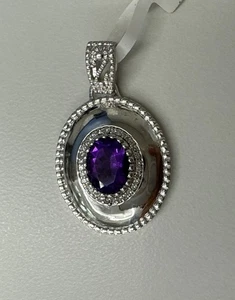 EFFY BH Silver Necklace Pendant With Chain Amethyst /Dia 1.87 Ct Total Wt NWT - Bild 1 von 6