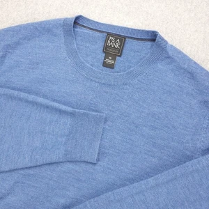 Jos A Bank Traveler Crew Neck Sweater Mens XXL Blue 100% Merino Wool - Picture 1 of 17