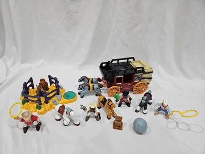 Fisher-Price Great Adventures Wild West Cowboy & Stagecoach Lot – Figures, Horse - Image 1 of 4