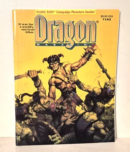 DRAGON MAGAZINE, #185, Sep 1992, DUNGEONS AND DRAGONS, Fantasy - Picture 1 of 4