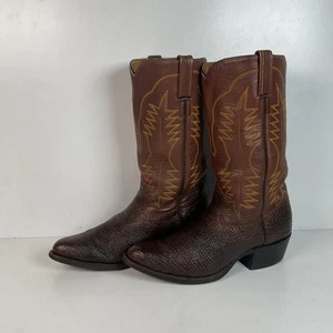 Botas de Vaquero Vintage Marrón Piel de Tiburón 10 D Exóticas - Imagen 1 de 24