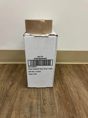 72mm x 450' Water Activated Tape 10rls/cs - Image 1 of 4