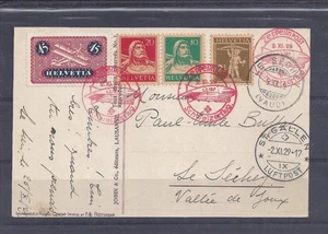 SWITZERLAND 1929 ZEPPELINPOST POSTCARD SCHWEIZERFLUG SEE - Picture 1 of 1