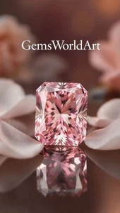 ✨ Top Quality 2 Ct Lab-Grown Diamond Radiant Cut Pink Color VVS1 Brilliant - Picture 1 of 4