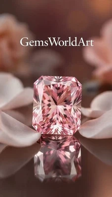 ✨ Top Quality 2 Ct Lab-Grown Diamond Radiant Cut Pink Color VVS1 Brilliant - Image 1 of 4