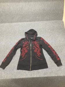 Giacca donna INC Concepts ricamata con cappuccio taglia S nera full zip - Foto 1 di 8