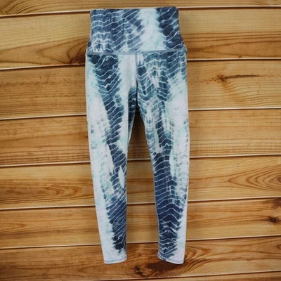 Leggings Capri tiro medio para mujer talla S azul blanco evolución geométrica y creación Foto 1 de 4