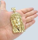 Real 14k Yellow Gold Jesus Face Charm Pendant Head 3" Inch For Chain, 14KT