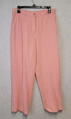 Orvis Womens Pants Pink Coral Linen Tencel Zip Summer Beach Boho y2k Summer 1164 - Image 1 of 4