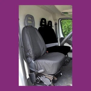 Fiat Ducato 2006-2021 Tailored Waterproof Black Front Driver Seat Cover - Picture 1 of 2