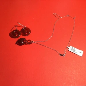 20” sterling silver chain with eternal union of love pendant and earrings - Picture 1 of 3