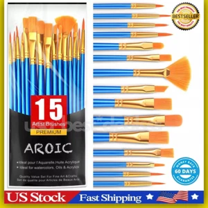 Best Model Miniature Paint Brushes Small Detail Art Paint Brush With Set 15 Pcs - Picture 1 of 24