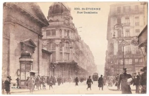 SAINT-ÉTIENNE 42 Rue Gambetta CPA sépia écrite à Monsieur Charré de Lyon en 1927 - Picture 1 of 2