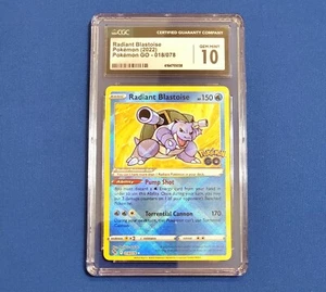 Pokemon TCG Pokémon GO 018/078 RADIANT BLASTOISE CGC Graded 10 GEM MINT - Picture 1 of 1