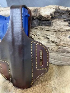 Leather Holster fits Springfield XDS 3.3 Pancake style leather holster with Thum - Picture 1 of 24