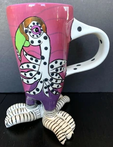 SWAK Mug Linda Corneille 3 Footed Purple Bird Mug - Picture 1 of 8