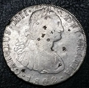 1802 PP Bolivia 8 Reale Chopmarked Counterstamped South America Colonial Silver - Picture 1 of 10