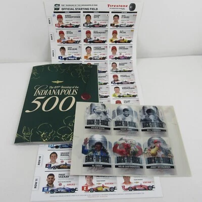 2025 Indy 500 Souvenir Program with Starting LineUp Insert & 6 Trading Cards - Image 1 of 4