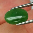 Good Luster 2.66ct 11.2x8mm Oval Cabochon Natural Untreated Green Jade.