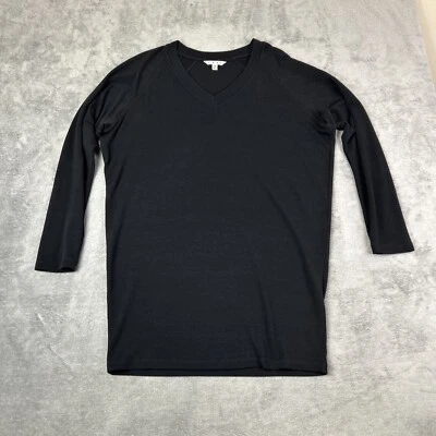 CAbi Women’s M V-Neck Black Long Sleeve Sheath Dress Lagenlook Minimalist Slinky - Image 1 of 4