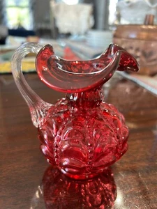 Jarra de arándano vintage Fenton 95 aniversario 4 3/4" de alto - Imagen 1 de 8