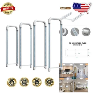 Fluorescent Light Tube Replacement - 18W U Bend LED, 5000K, Dual-Powered, 4-Pack - Picture 1 of 8