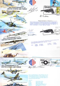 CC32 - CC35 USAF 50th Ann 1997 4 cubiertas firmado por la RAF tripulación de la Fuerza Aérea - Imagen 1 de 3
