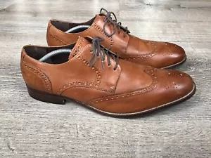 Cole Haan Mens Benton Size 13 M Wingtip Brown Leather Oxfords Dress Shoe C24116 - Picture 1 of 14