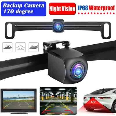 USA AHD Car Backup Camera License Plate 170° Reverse Rear View Waterproof Camera - Image 1 of 4