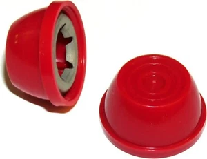 Hub Cap for Radio Fly Vintage Wheel Toys -fits 3/8 inch Axle, RED 2-pk - Picture 1 of 2