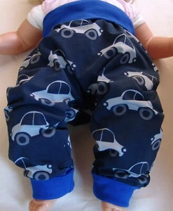 Baby Hose Pumphose Mitwachshose Gr. 74 80 86 92 98 ❤️ Dunkelblau mit Auto - Bild 1 von 4