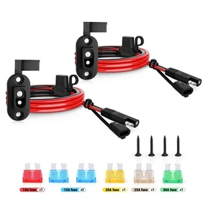 1.5 FT SAE Power Socket Sidewall Port to SAE Connector Plug Extension Cable Kit - Picture 1 of 8
